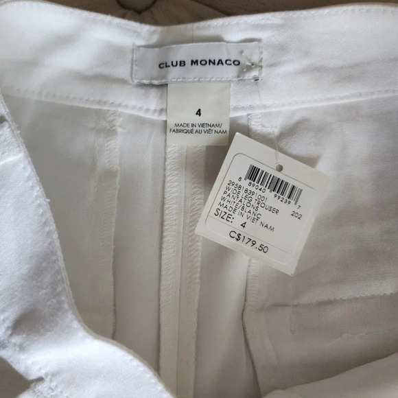 🥝HOST PICK🥝 Club Monaco Off White Wide Leg Trousers Pants Linen Blend Size M - Picture 11 of 14